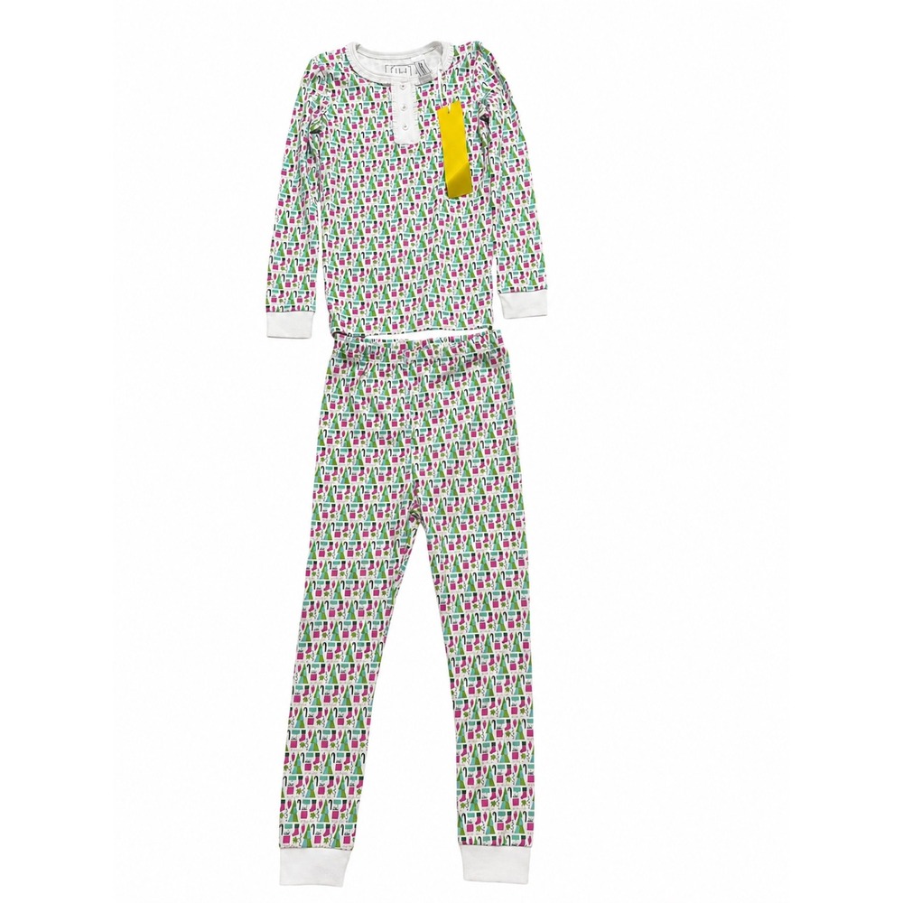Lila and‎ Hayes Kids Christmas Pajamas Pima Cotton Holiday Print Set Size 5 NEW